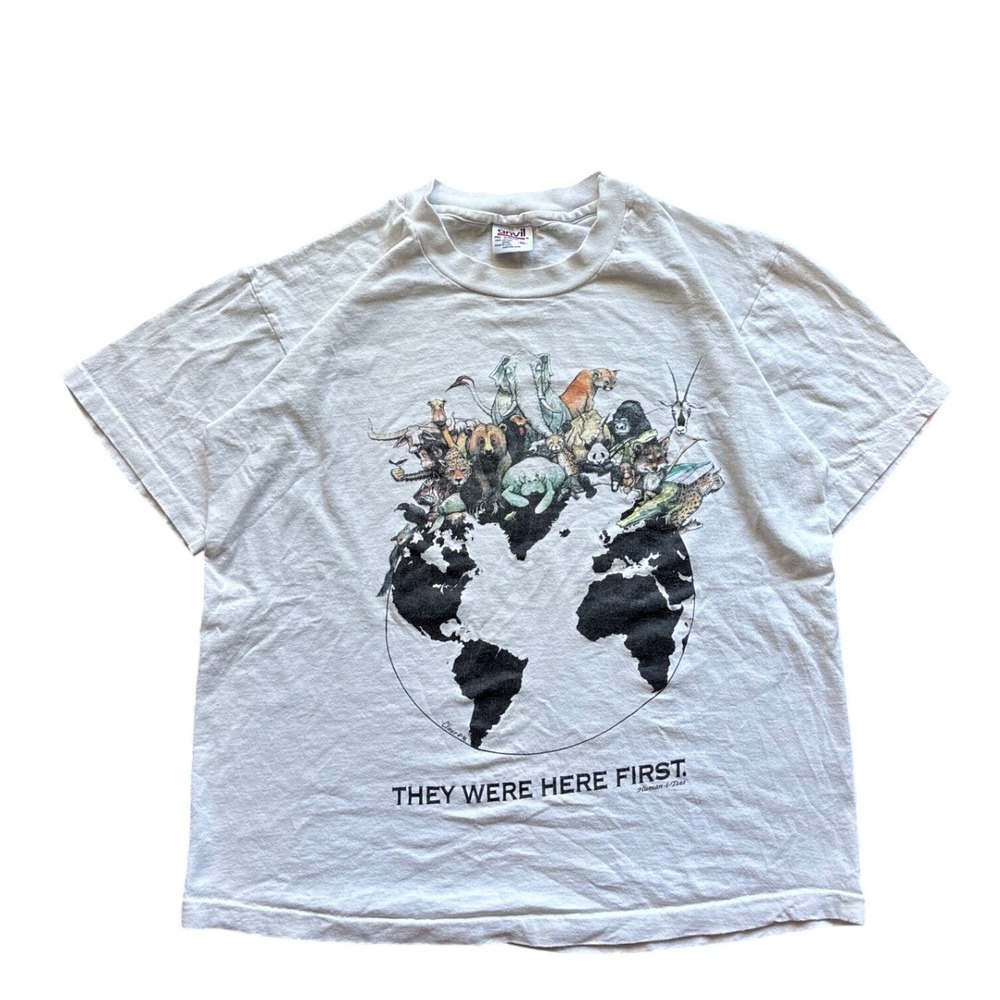 Vintage They Were Here First Animal Conservation Shirt Size M